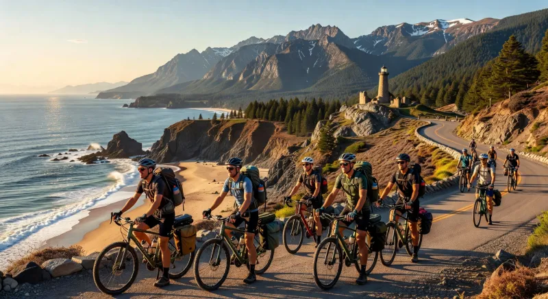 cycling through scenic routes in USA